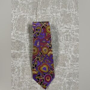 Vintage Missoni Cravatte 100% Silk Colorful Printed Tie